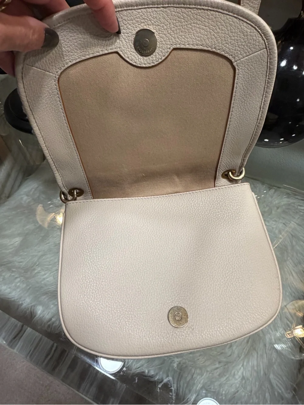 See by Chloe Plush Shearling Crossbody Bag - Cream